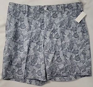IZOD Chambray Blue Men's 40 Bermuda Casual Shorts Tropical Beach Hawaiian - Picture 1 of 4