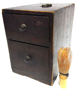 Japanese Antique Wooden Box Kohikidashi Chest Drawers H7.9×5.5×8.3in Retro FS - Picture 1 of 20