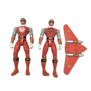 Figuras Power Rangers Ninja Storm Crimson x2 + Wing 2002 Ninja Flash - Imagen 1 de 8