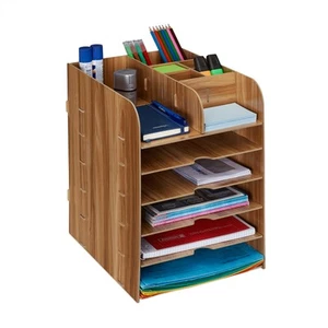 Desk organiser Office Supply Holder Desktop Filing Tray 12 Compartments A4 Size - Picture 1 of 27