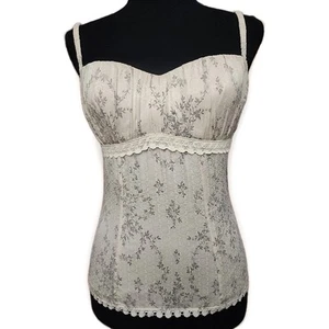 Y2K Korsett S Elfenbein Tank Camisole Cami Babydoll Fairycore Coquette Landhaus Spitze - Bild 1 von 13