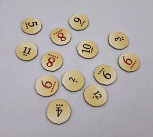 CATAN DAWN OF HUMAN KIND Board Game Replacement Parts 13 NUMBER TILES Set - Picture 1 of 2
