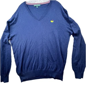 Masters Collection Sweater Mens XL Navy Blue Cotton Cashmere Blend Golf Preppy - Picture 1 of 11