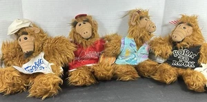 Vintage Complete Set Of (4) ALF Alien Plush Hand Puppets, Burger King 1988 Toy - Picture 1 of 19