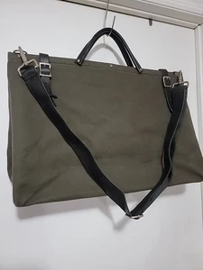 Old Stock Vintage Hergestellt in den USA Armee Militär grün Leder/Canvas Werkzeug Schultertasche Tasche - Bild 1 von 14