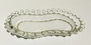 Vintage Clear Glass Bead Edge Dish Trinket Tray By Candlewick By Imperial - Picture 1 of 6