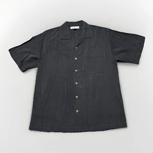 Tommy Bahama Hombre Negro Mediano 100% Seda Abotonado - Imagen 1 de 4