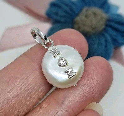NUEVO Genuino Pandora Tratado Agua Dulce Cultivado Barroco Perla Mamá Cuelga Dije💕 Foto 1 de 4