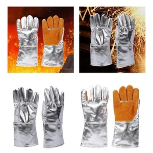 High Temperature Aluminized Gloves Heat Resistant Gloves Portable Multipurpose - Picture 1 of 15
