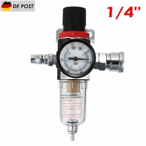 1/4" Druckminderer Druckluftregler mit Filter Wasserabscheider Wartungseinheit - Bild 1 von 12
