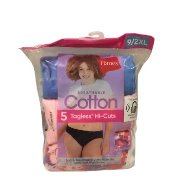Hanes Cool Comfort Hi-Cuts Set of 5 Size 9/2XL Pink Blue Charcoal - Image 1 of 3