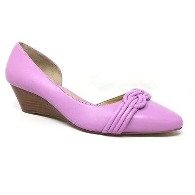 NUEVO Talbots Laney Nudo Zapatos de Tacones Zapatos para Mujer Talla 9.5 Cuero Violeta Carrera Foto 1 de 4