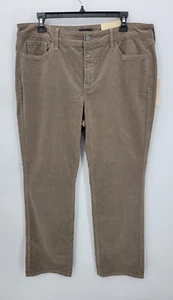 NYDJ Pants Womens 14P Brown Corduroy Marilyn Straight Lift x Tuck Five Pocket - Picture 1 of 11