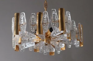 Carl Fagerlund  Lampe Leuchte Deckenlampe Kronleuchter Chandelier Orrefors 60s  - Bild 1 von 12