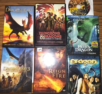 Dragon 8 Blu Ray DVD Lot Dragonheart Reign Of Fire Dungeons And Dragons Mythical Foto 1 de 4