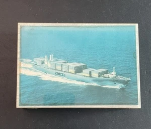 Israel ZIM C.S. ZIM HAIFA Handelsmarine Frachtschiff 1972 Holz Präsentationsbox - Bild 1 von 8