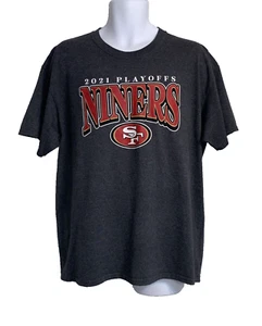 San Francisco 49ers 2021 Playoffs Dark Gray T-Shirt tee Size XL NFL Team Apparel - Picture 1 of 9