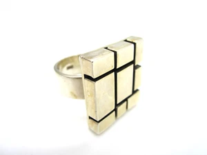 Estate Vintage Bold Artistic 20.3 Gram Unusual Sterling Silver BRUTALIST Ring - Picture 1 of 4
