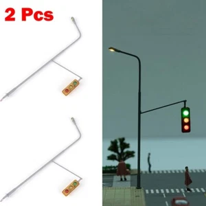 2st Model Train Railroad LED Signals,3-Lights-Street-Model-Signal Lamp HO-Scale - Bild 1 von 12