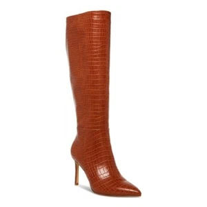 MADDEN GIRL Women’s Chantelle Embossed Over-The-Knee Boots Cognac Croco 5.5 NIB - Picture 1 of 5