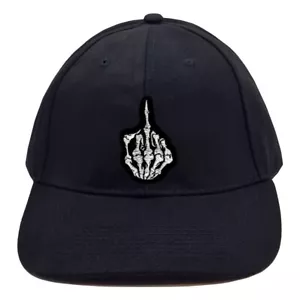 Gorra de béisbol Skeleton Fuck-U bordado calavera roca metal motociclista jinete - Imagen 1 de 2