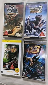 Monster Hunter 4Set (1st, 2nd, 2ndG, and 3rd) Sony Playstation potabale PSP Game - Picture 1 of 2