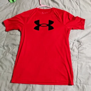 Under Armour Youth Red UA Big Logo Short Sleeve Shirt Youth XL Pullover - Bild 1 von 13