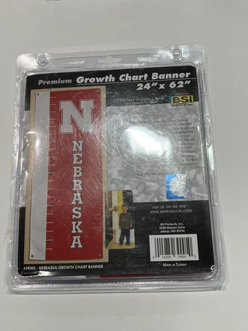 NCAA University of Nebraska Cornhuskers GROWTH CHART BANNER w/GROMMETS Cover