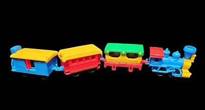 Bruder Germany Vintage Plastic Train Set Engine and 3 Cars - Image 1 of 4