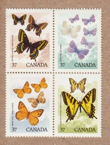 COLA DE GOLONDRINA MARIPOSA AZUL NORTE = Canadá MNH 1988 #1213a Bloque de 4 - Imagen 1 de 1