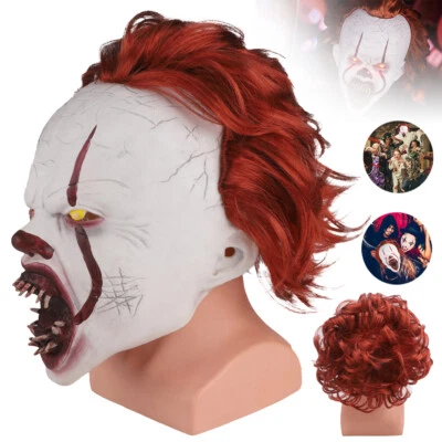 Pennywise Maske It Halloween Kinder Kostüm Stephen Kings Horror Clown Cosplay - Bild 1 von 4
