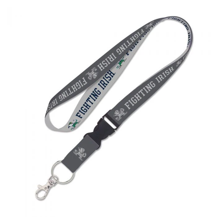 NOTRE DAME FIGHTING IRISH LANYARD KEY CHAIN W/ DETACHABLE BUCKLE 1" W 22" L  - Image 1 of 1
