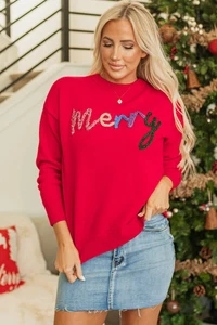 Reagan Lametta Merry Letter Pullover - Bild 1 von 6