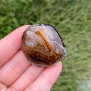 33G Natural Polished Silk Banded Lace Agate Crystal Madagascar - Picture 1 of 15