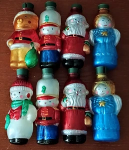 8 Avon Weihnachten Glas Lichterkette Abdeckungen Engel Weihnachtsmann Soldat Schneemann Bär Posten - Bild 1 von 19