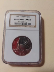 1986-S 50c Liberty Half Dollar PF 69 Ultra Cameo Statue of Liberty Commemorative - Picture 1 of 2