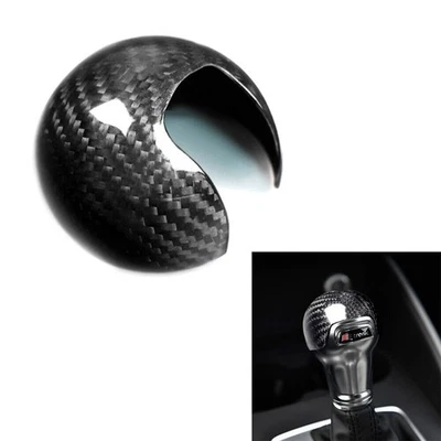 Cubierta de perilla de cambio de marchas de fibra de carbono funda de cabezal nivelado apta para Audi A3 S3 2012-18 Foto 1 de 4