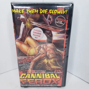 Umberto Lenzi Cannibal Ferox VHS Delux Uncensored Letterbox Edition Sealed - Picture 1 of 4