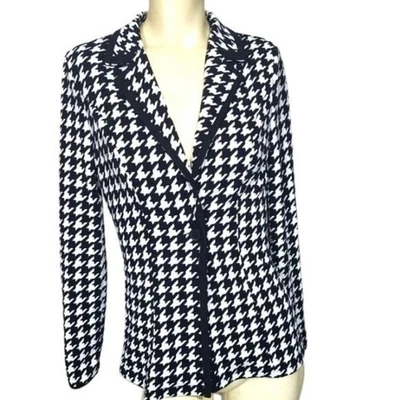 Blazer Vintage Años 80 Mezcla Poliéster Estampado Pata de Gallo Talla Pequeña Foto 1 de 4