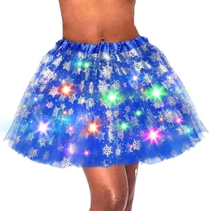 Light up Women Tutu LED Tutus Skirt Layered Sparkly Skirts for Carnival Festival - Picture 1 of 12