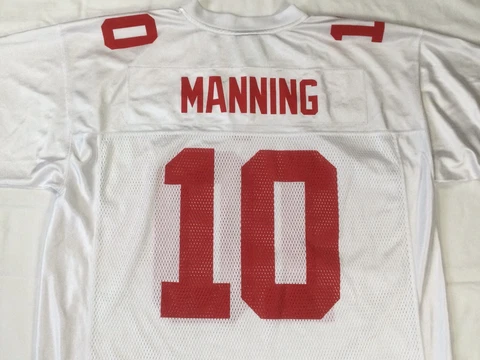 Eli Manning 10 Jersey Large REEBOK New York Giants Men’s LG Road On Field White Cover
