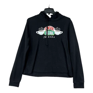 Friends Pullover Hoodie Women XL Black Fleece Centralperk Spell Out Logo Graphic - Picture 1 of 10