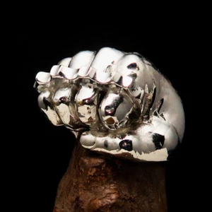 MENS COSTUME FIGHTER RING FIST WITH KNUCKLE DUSTER SIZE 8 - STERLING SILVER - Picture 1 of 7