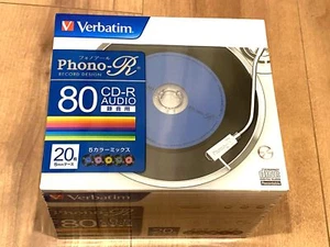 Verbatim Japan Music 80 Minutes 20 Discs Phono-R 1-24x Speed CD-R MUR80PHS20V1 - Picture 1 of 12