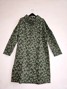EX White Stuff Women's Long Sleeve Roll Neck Floral Hooded Dress,Green (Defect) - Picture 1 of 4
