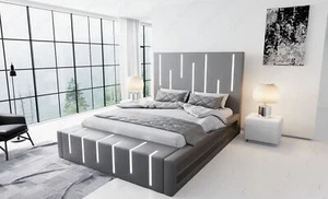 Waterbed complete bed set luxury LED bed leather dual system MILONA hotel bed - Picture 1 of 11