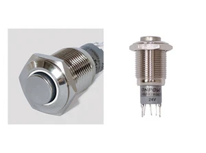 Vollmetall Taster Ringbeleuchtung LED Weiß Schließer / Öffner Lötanschluss 5911 - Bild 1 von 1
