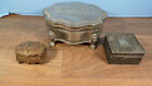 3 Vintage Silver Plated Jewelry Boxes ~ Music Box ~ Felt Inside ~
