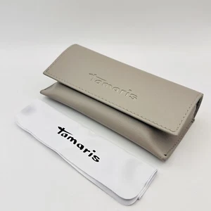 Tamaris Brillenetui Etui Brillen Sonnenbrillen Leder grau braun NEU - Bild 1 von 7