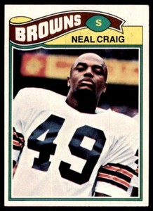 1977 Topps Neal Craig Football Card Cleveland Browns #348